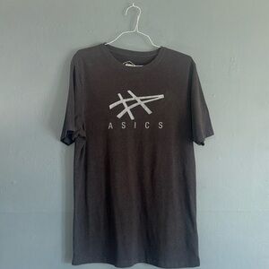 ASICS MENS MEDIUM CLASIC STRIPES VINTAGE BLACK DOUBLE STITCHED GRAPHIC TEE SHIRT
